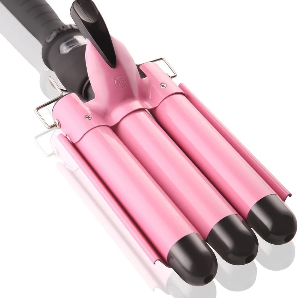 3 barrel curling iron crimper with LCD temp